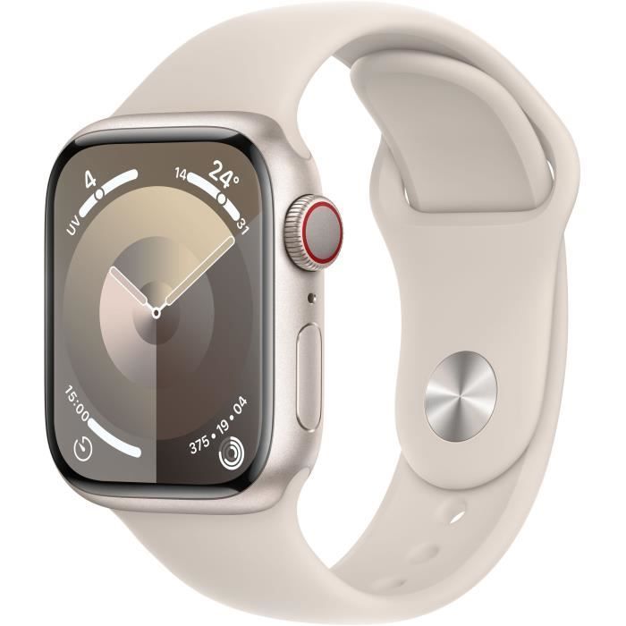 Apple Watch Series 9 GPS 41mm Starlight Aluminium Case with Starlight Sport Band M_L