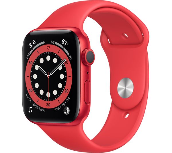 Apple Watch Series 6 GPS, 44mm (PRODUCT)RED Aluminium Case with (PRODUCT)RED Sport Band - Regular