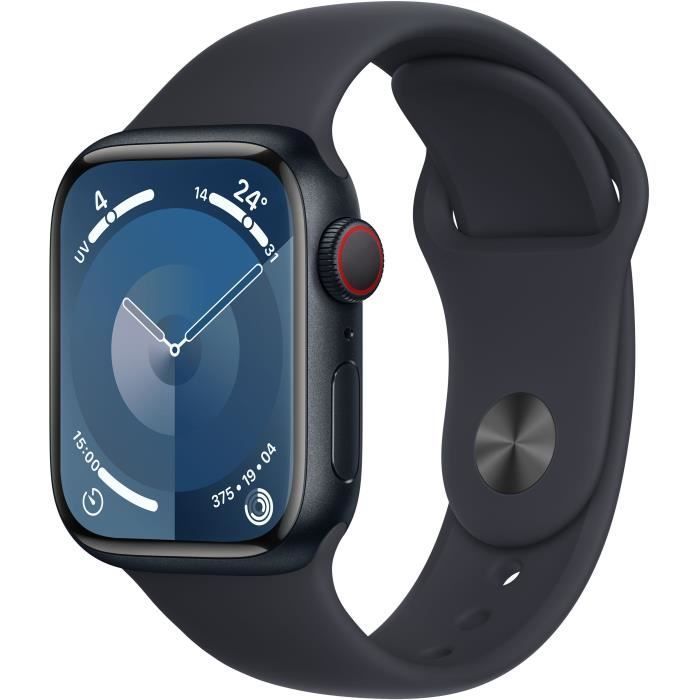 Apple Watch Series 9 GPS 41mm Midnight Aluminium Case with Midnight Sport Band M_L