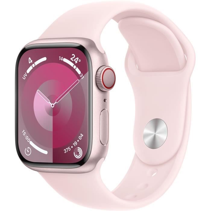 Apple Watch Series 9 GPS 41mm Pink Aluminium Case with Light Pink Sport Band M_L