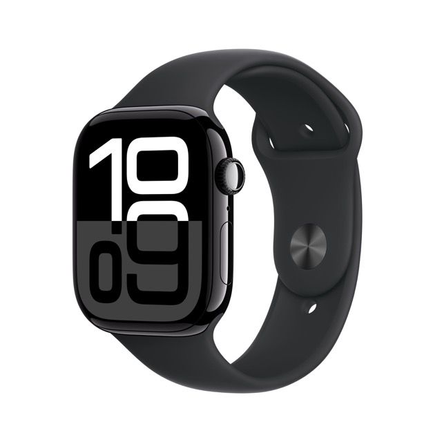 Apple Watch Series 10 GPS 42mApple Watch Series 10 GPS 42mm Jet Black Aluminium Case with Black Sport Band - M/Lm Jet Black Aluminium Case with Black Sport Band - M/L
